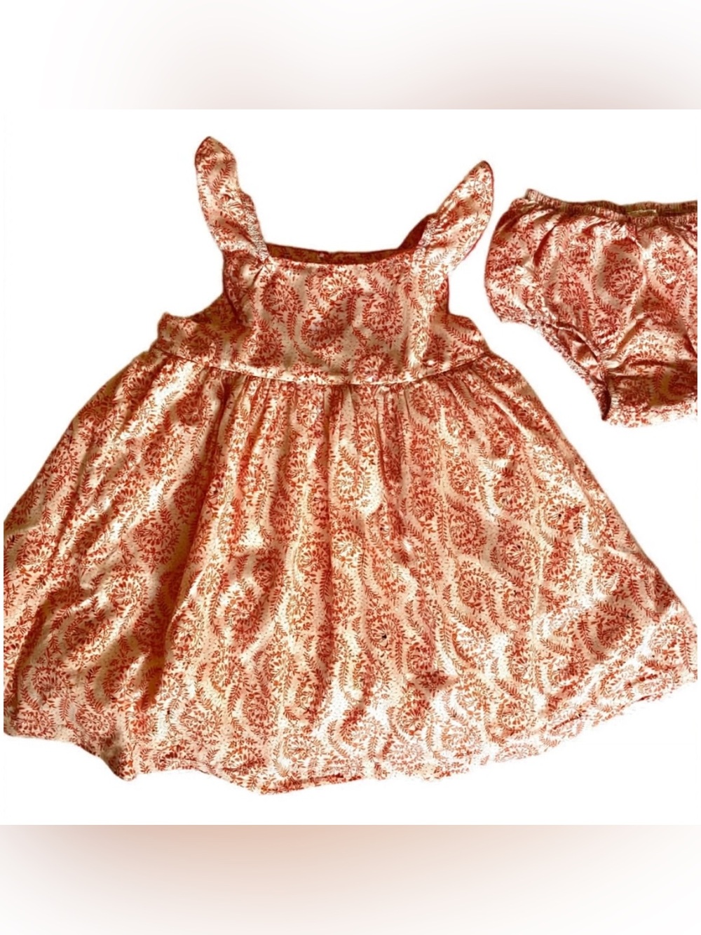 Red and White Patterned Baby Dress - 2 YO